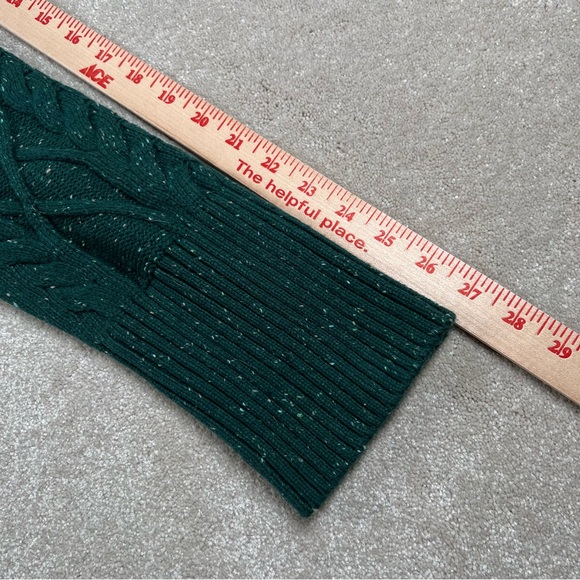 Talbots Sweater Cable Knit Mock Neck Green Speckled Cozy Casual Women's Medium - Picture 6 of 9